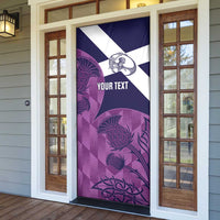 Scotland Rugby Custom Door Cover Go Scottish Thistle Purple Version - Wonder Print Shop