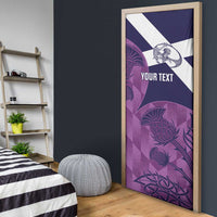 Scotland Rugby Custom Door Cover Go Scottish Thistle Purple Version - Wonder Print Shop