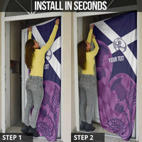 Scotland Rugby Custom Door Cover Go Scottish Thistle Purple Version - Wonder Print Shop