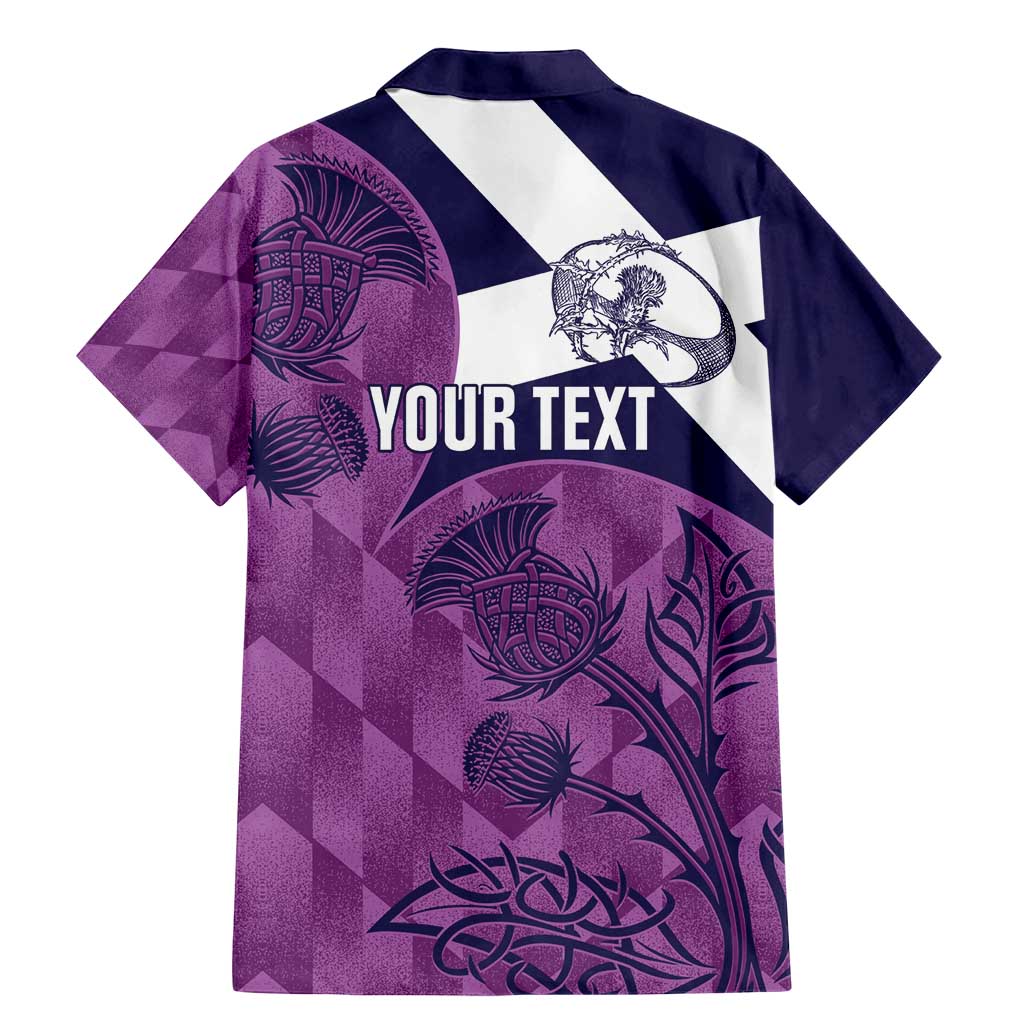 Scotland Rugby Custom Family Matching Mermaid Dress and Hawaiian Shirt Go Scottish Thistle Purple Version - Wonder Print Shop