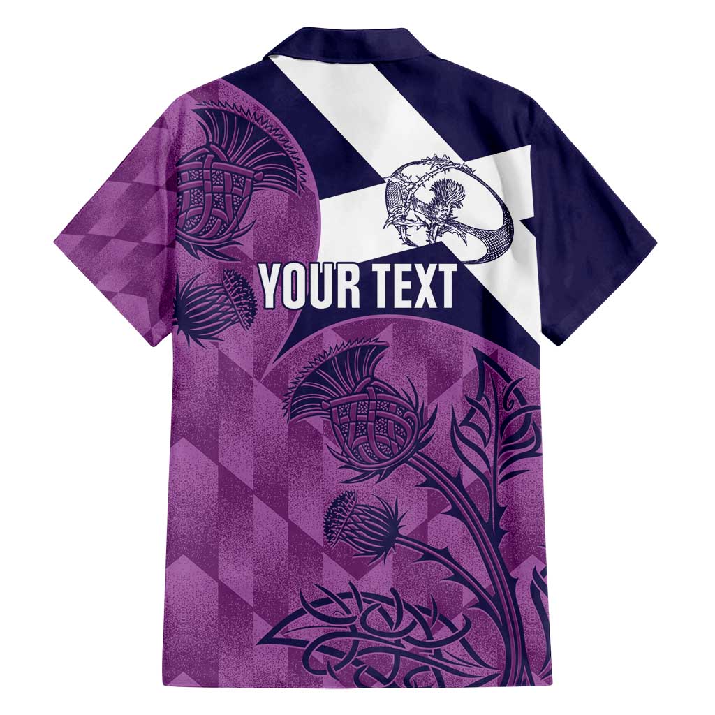 Scotland Rugby Custom Family Matching Off Shoulder Maxi Dress and Hawaiian Shirt Go Scottish Thistle Purple Version - Wonder Print Shop