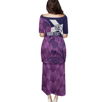 Scotland Rugby Custom Family Matching Puletasi and Hawaiian Shirt Go Scottish Thistle Purple Version - Wonder Print Shop