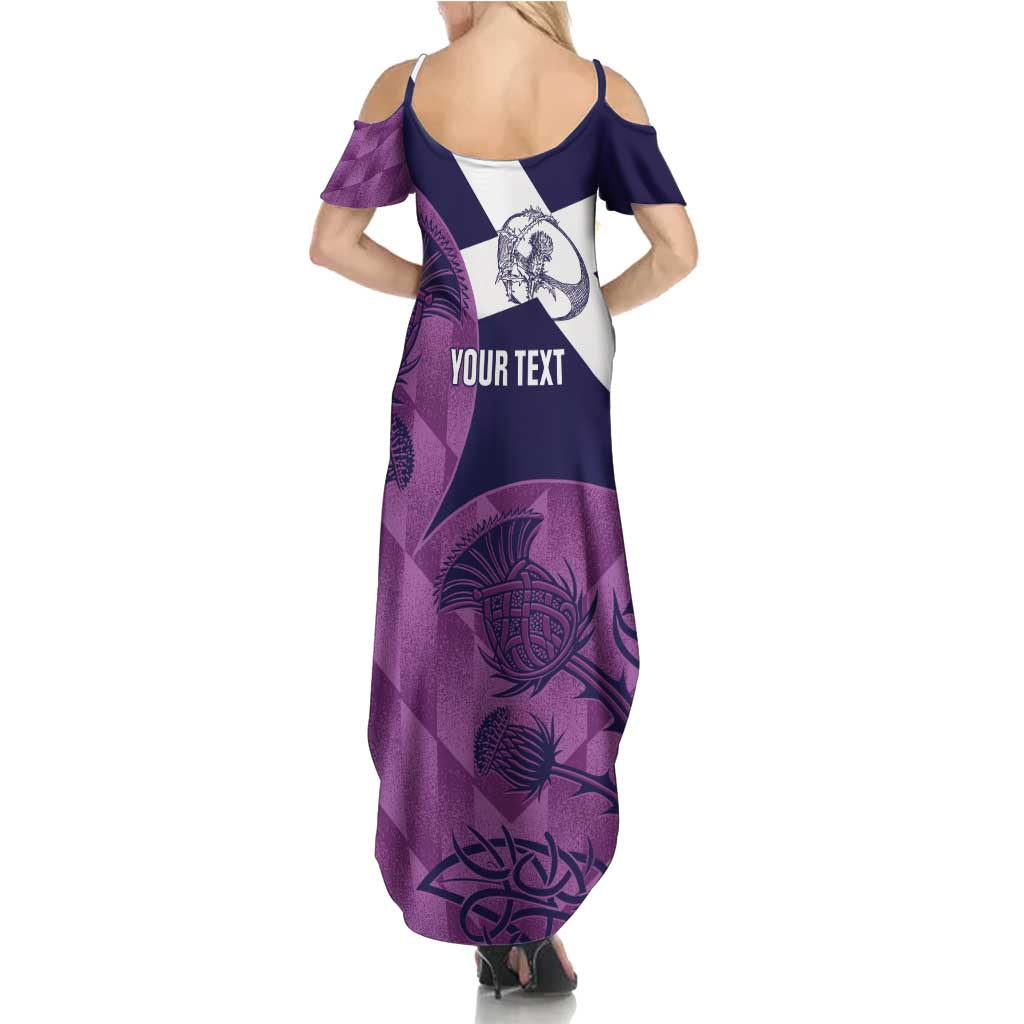 Scotland Rugby Custom Family Matching Summer Maxi Dress and Hawaiian Shirt Go Scottish Thistle Purple Version - Wonder Print Shop