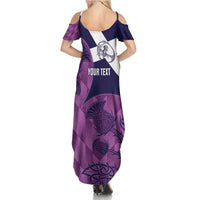 Scotland Rugby Custom Family Matching Summer Maxi Dress and Hawaiian Shirt Go Scottish Thistle Purple Version - Wonder Print Shop