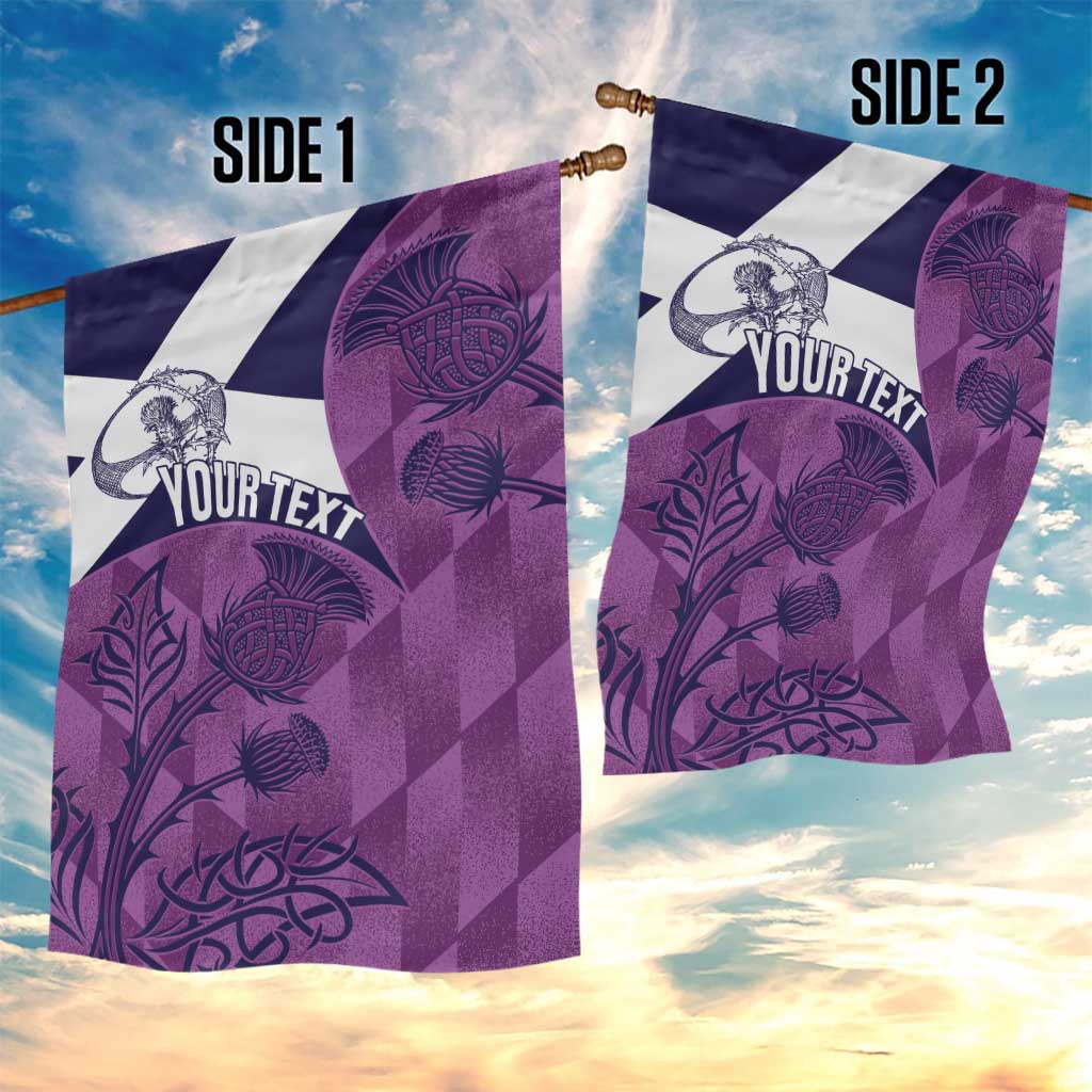 Scotland Rugby Custom Garden Flag Go Scottish Thistle Purple Version - Wonder Print Shop
