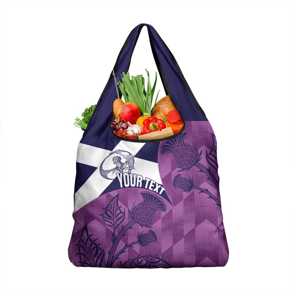 Scotland Rugby Custom Grocery Bag Go Scottish Thistle Purple Version - Wonder Print Shop