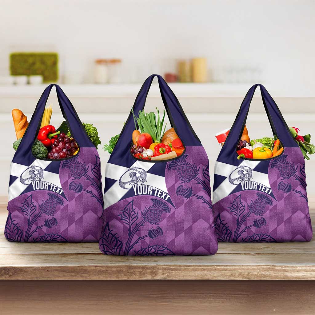 Scotland Rugby Custom Grocery Bag Go Scottish Thistle Purple Version - Wonder Print Shop