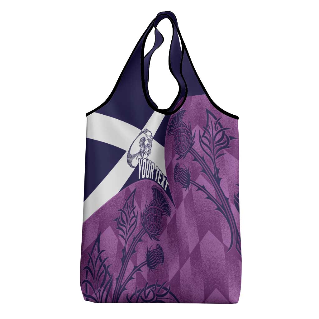 Scotland Rugby Custom Grocery Bag Go Scottish Thistle Purple Version - Wonder Print Shop