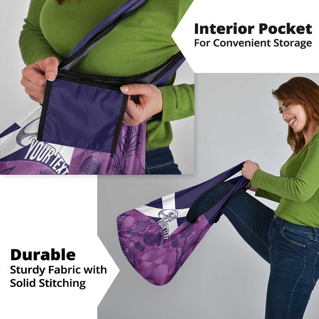 Scotland Rugby Custom Grocery Bag Go Scottish Thistle Purple Version - Wonder Print Shop