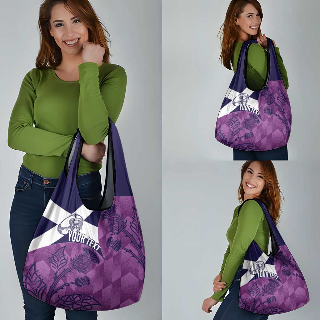 Scotland Rugby Custom Grocery Bag Go Scottish Thistle Purple Version - Wonder Print Shop