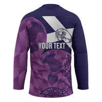 Scotland Rugby Custom Hockey Jersey Go Scottish Thistle Purple Version - Wonder Print Shop