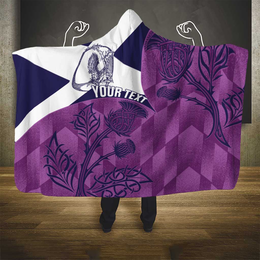 Scotland Rugby Custom Hooded Blanket Go Scottish Thistle Purple Version - Wonder Print Shop