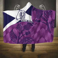 Scotland Rugby Custom Hooded Blanket Go Scottish Thistle Purple Version - Wonder Print Shop