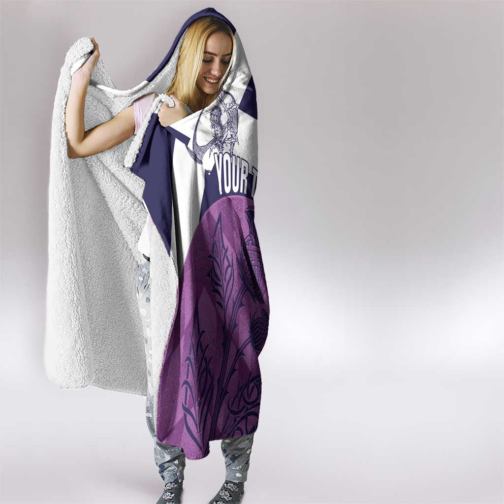 Scotland Rugby Custom Hooded Blanket Go Scottish Thistle Purple Version - Wonder Print Shop