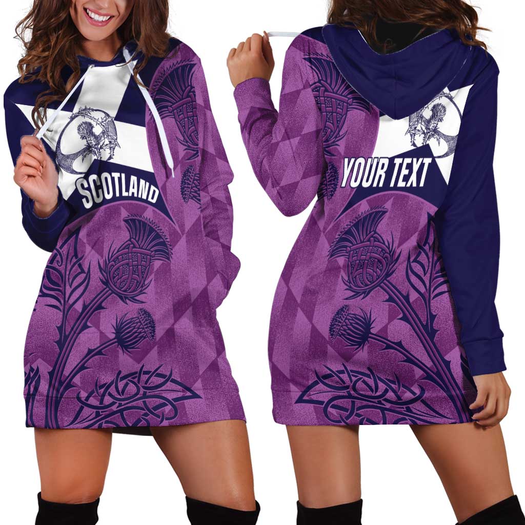 Scotland Rugby Custom Hoodie Dress Go Scottish Thistle Purple Version - Wonder Print Shop