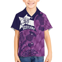 Scotland Rugby Custom Kid Hawaiian Shirt Go Scottish Thistle Purple Version - Wonder Print Shop