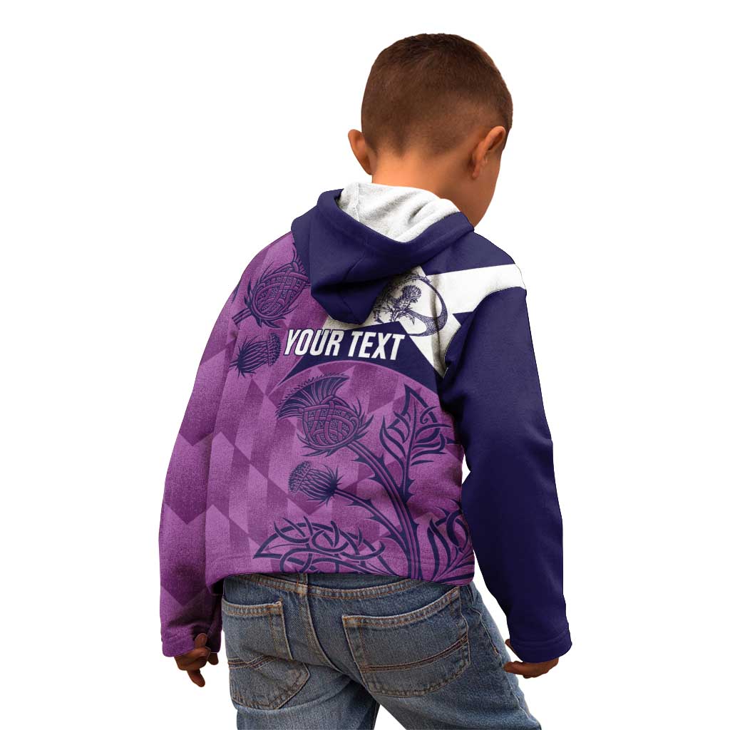Scotland Rugby Custom Kid Hoodie Go Scottish Thistle Purple Version - Wonder Print Shop