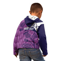 Scotland Rugby Custom Kid Hoodie Go Scottish Thistle Purple Version - Wonder Print Shop