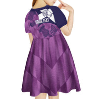 Scotland Rugby Custom Kid Short Sleeve Dress Go Scottish Thistle Purple Version - Wonder Print Shop