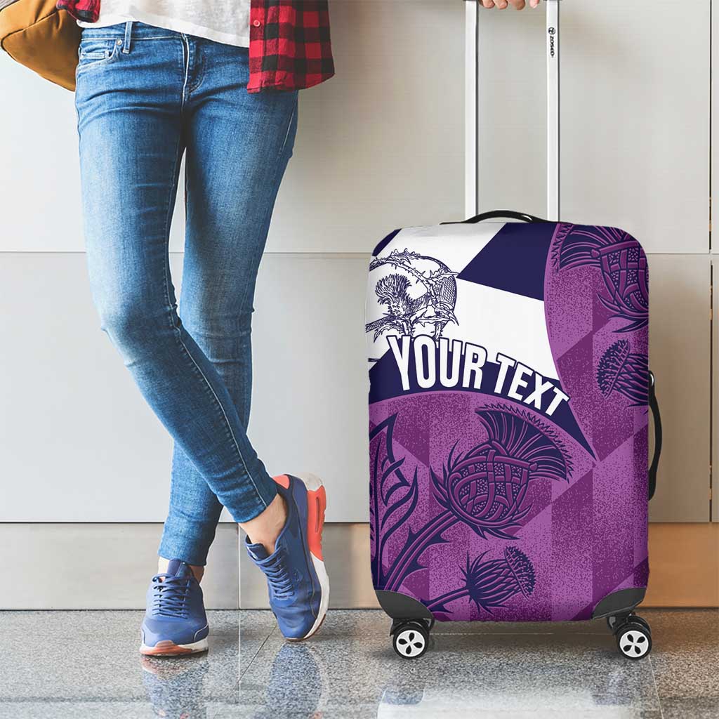 Scotland Rugby Custom Luggage Cover Go Scottish Thistle Purple Version - Wonder Print Shop