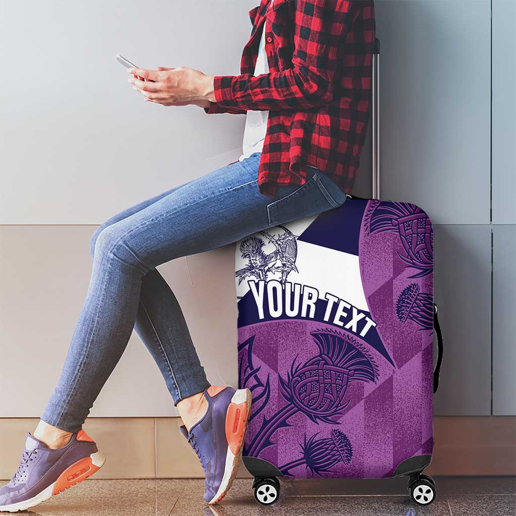 Scotland Rugby Custom Luggage Cover Go Scottish Thistle Purple Version - Wonder Print Shop
