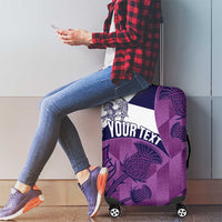 Scotland Rugby Custom Luggage Cover Go Scottish Thistle Purple Version - Wonder Print Shop