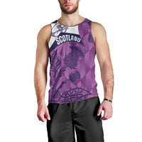 Scotland Rugby Custom Men Tank Top Go Scottish Thistle Purple Version - Wonder Print Shop