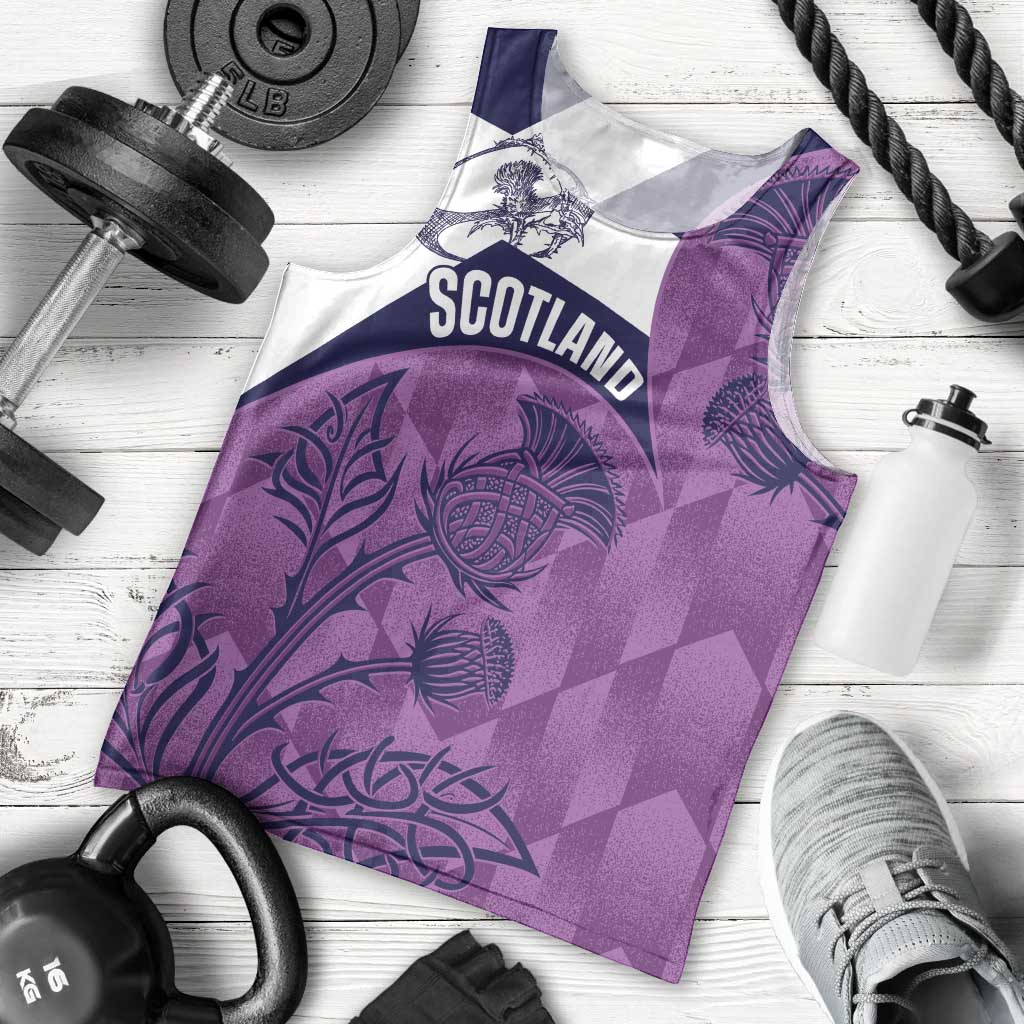 Scotland Rugby Custom Men Tank Top Go Scottish Thistle Purple Version - Wonder Print Shop