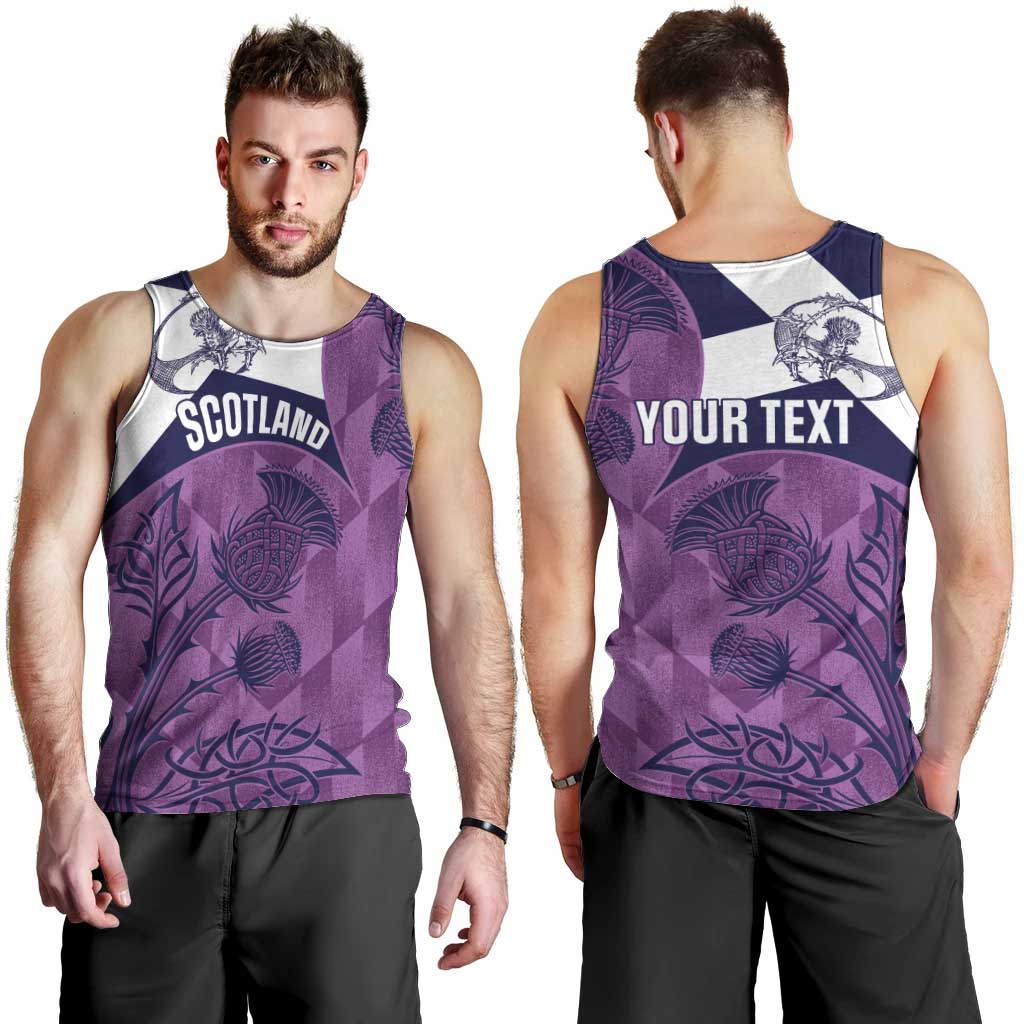 Scotland Rugby Custom Men Tank Top Go Scottish Thistle Purple Version - Wonder Print Shop