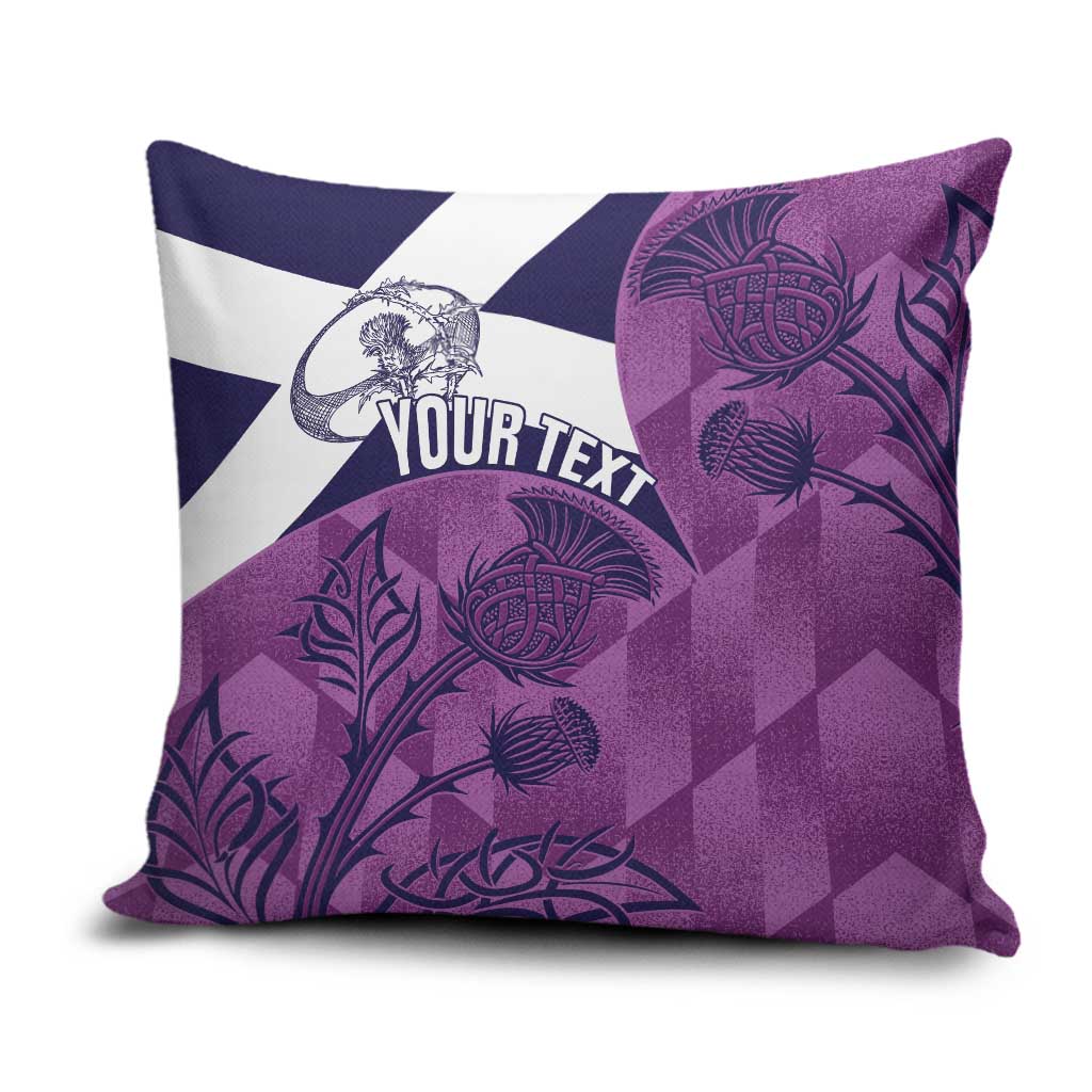 Scotland Rugby Custom Pillow Cover Go Scottish Thistle Purple Version - Wonder Print Shop