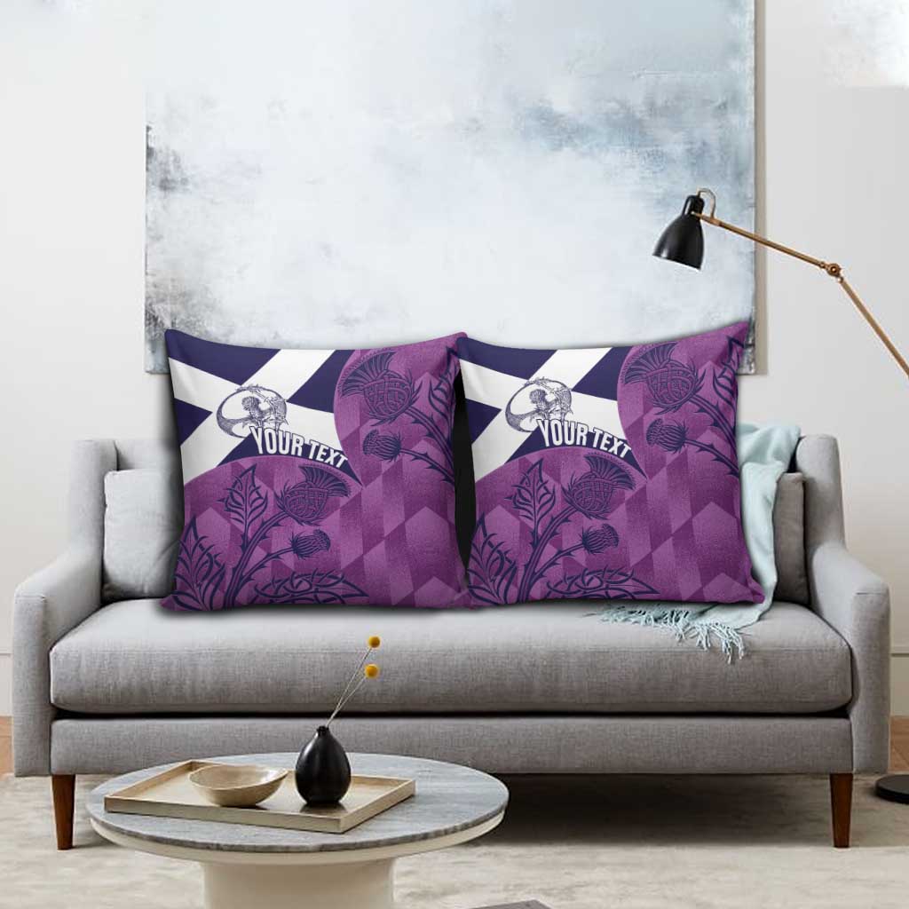 Scotland Rugby Custom Pillow Cover Go Scottish Thistle Purple Version - Wonder Print Shop