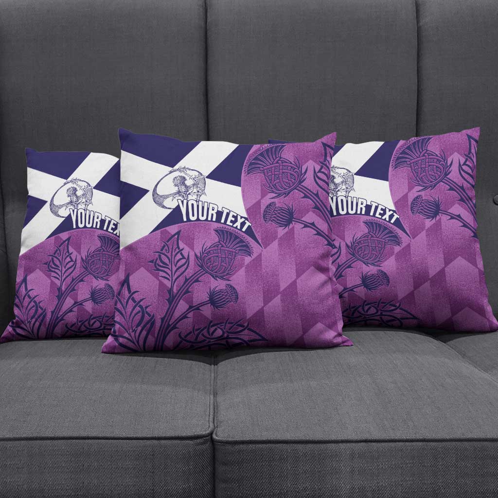 Scotland Rugby Custom Pillow Cover Go Scottish Thistle Purple Version - Wonder Print Shop
