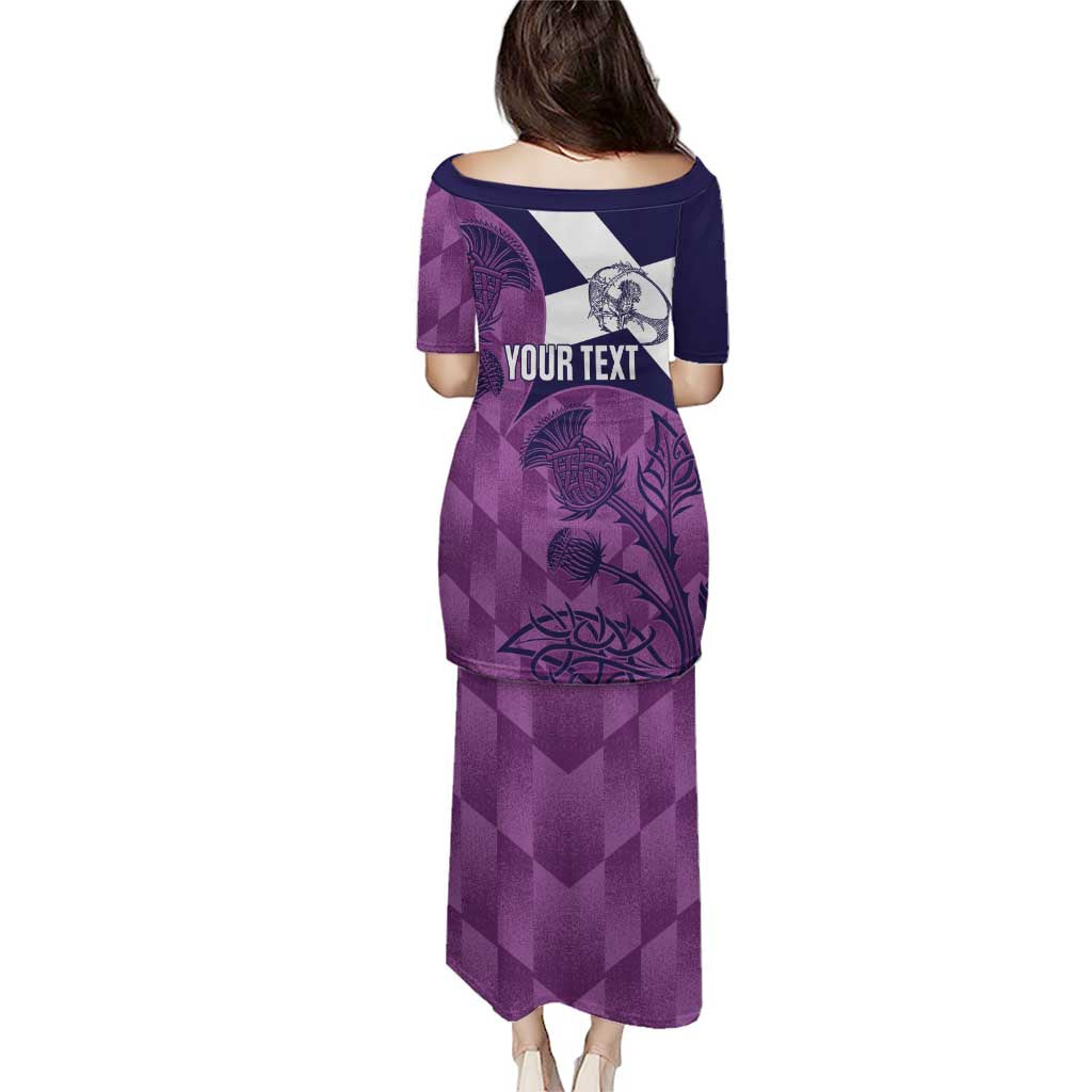 Scotland Rugby Custom Puletasi Go Scottish Thistle Purple Version - Wonder Print Shop
