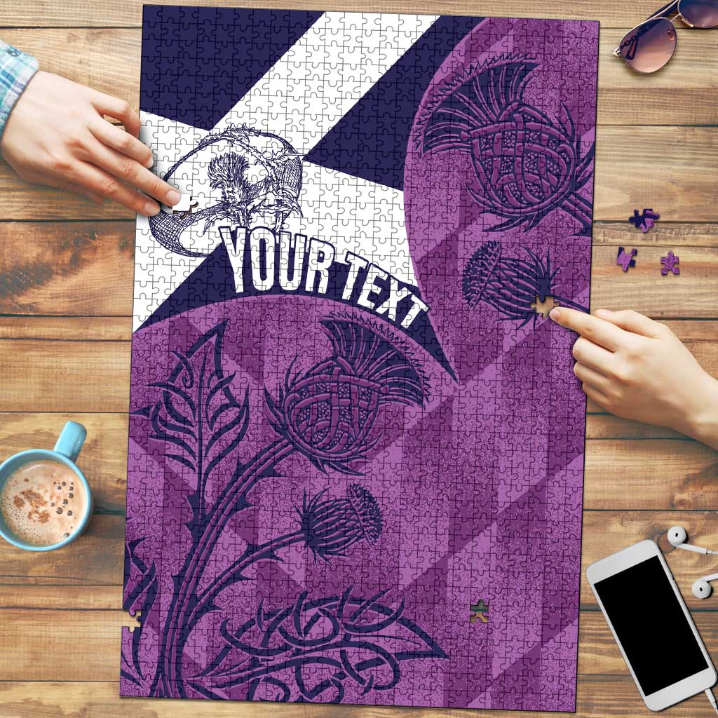 Scotland Rugby Custom Puzzle Go Scottish Thistle Purple Version LT14