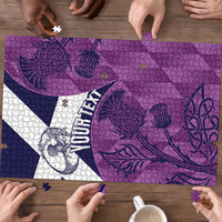 Scotland Rugby Custom Puzzle Go Scottish Thistle Purple Version LT14