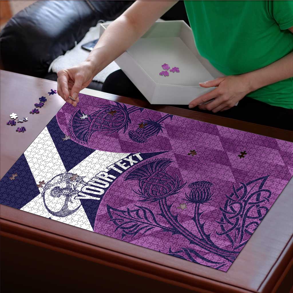 Scotland Rugby Custom Puzzle Go Scottish Thistle Purple Version LT14