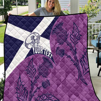 Scotland Rugby Custom Quilt Go Scottish Thistle Purple Version - Wonder Print Shop