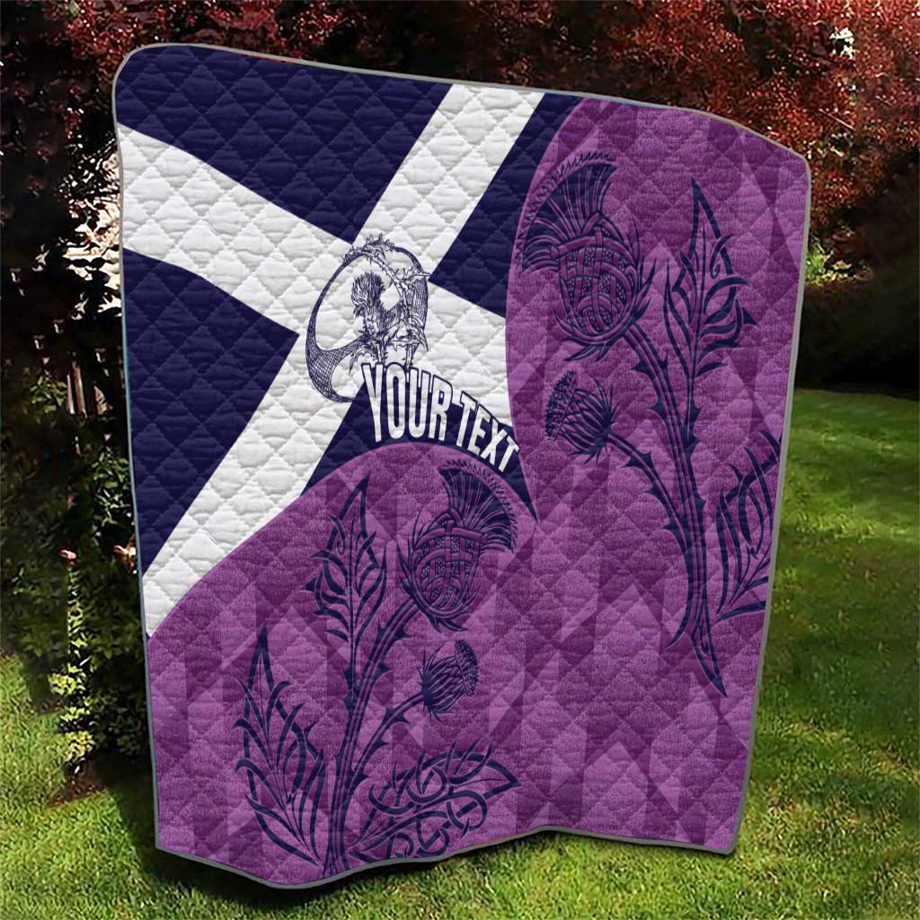 Scotland Rugby Custom Quilt Go Scottish Thistle Purple Version - Wonder Print Shop