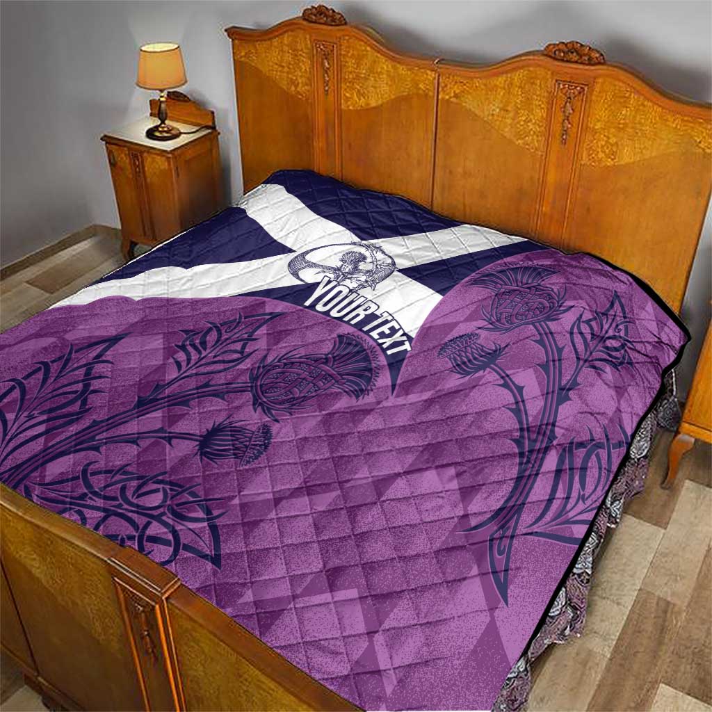 Scotland Rugby Custom Quilt Go Scottish Thistle Purple Version - Wonder Print Shop