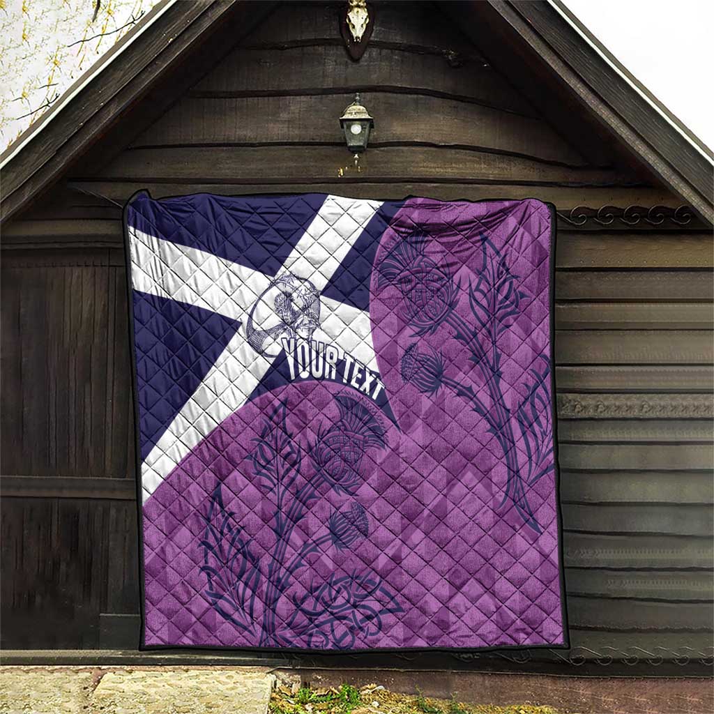 Scotland Rugby Custom Quilt Go Scottish Thistle Purple Version - Wonder Print Shop
