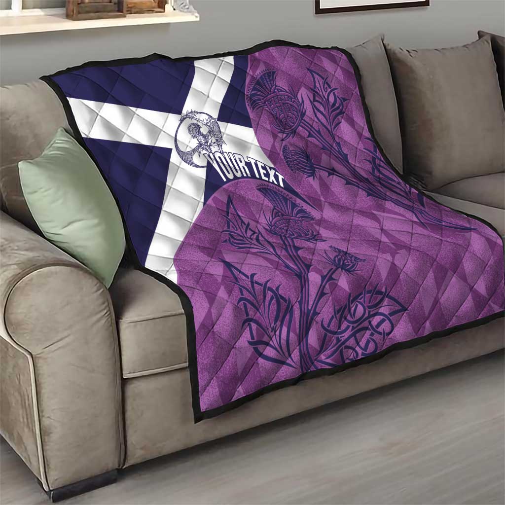 Scotland Rugby Custom Quilt Go Scottish Thistle Purple Version - Wonder Print Shop