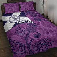 Scotland Rugby Custom Quilt Bed Set Go Scottish Thistle Purple Version - Wonder Print Shop