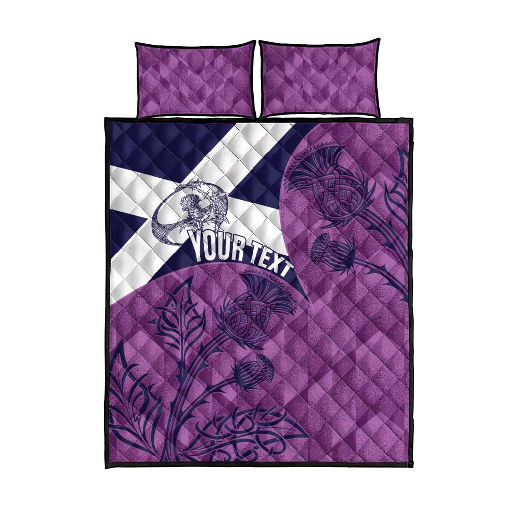 Scotland Rugby Custom Quilt Bed Set Go Scottish Thistle Purple Version - Wonder Print Shop