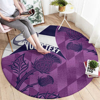 Scotland Rugby Custom Round Carpet Go Scottish Thistle Purple Version - Wonder Print Shop