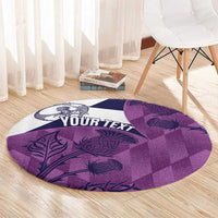 Scotland Rugby Custom Round Carpet Go Scottish Thistle Purple Version - Wonder Print Shop