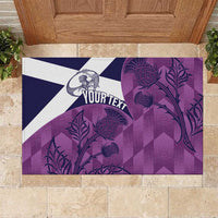 Scotland Rugby Custom Rubber Doormat Go Scottish Thistle Purple Version - Wonder Print Shop