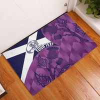 Scotland Rugby Custom Rubber Doormat Go Scottish Thistle Purple Version - Wonder Print Shop