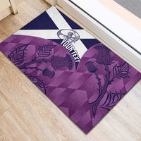 Scotland Rugby Custom Rubber Doormat Go Scottish Thistle Purple Version - Wonder Print Shop