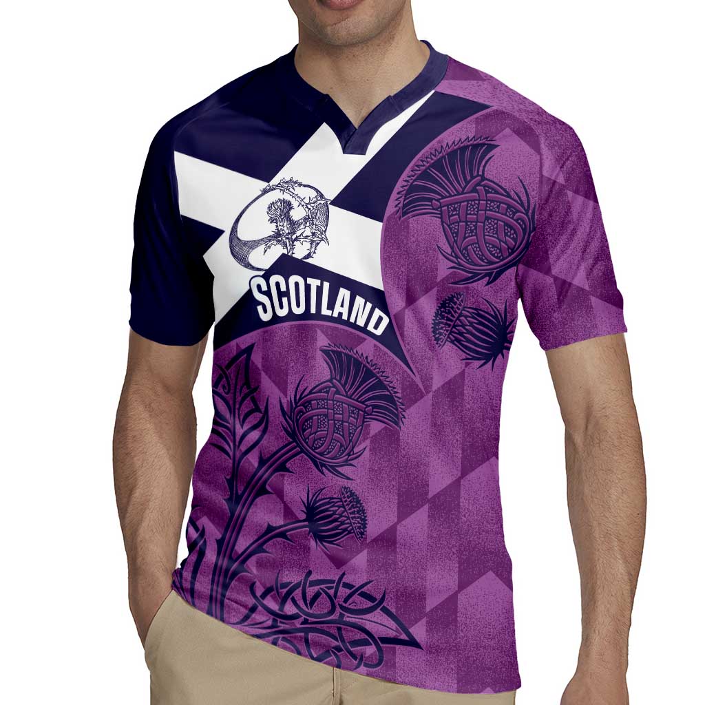Scotland Rugby Custom Rugby Jersey Go Scottish Thistle Purple Version - Wonder Print Shop