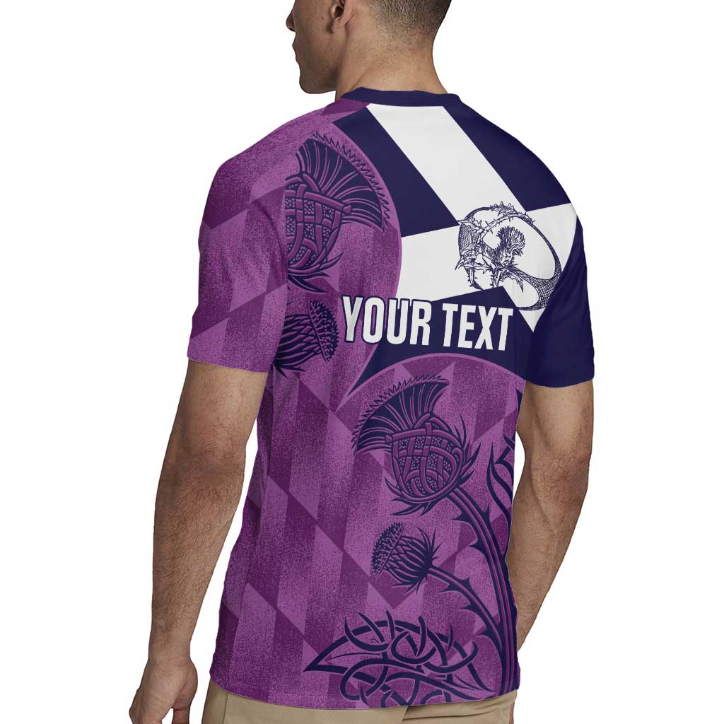 Scotland Rugby Custom Rugby Jersey Go Scottish Thistle Purple Version - Wonder Print Shop